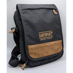 Eastsport Outdoor Travel Co Crossbody Bag Black Tan Organizer Tech 90s VIntage